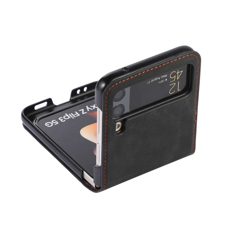 For Samsung Galaxy Z Flip4 Card Slot Leather Phone Case(Brown)
