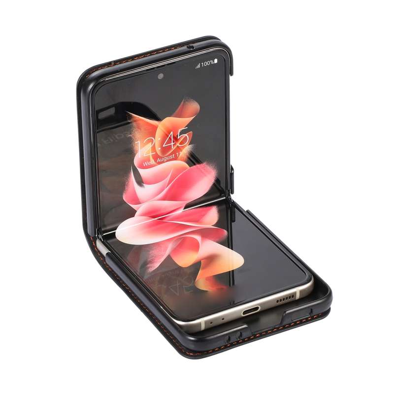 For Samsung Galaxy Z Flip4 Card Slot Leather Phone Case(Brown)