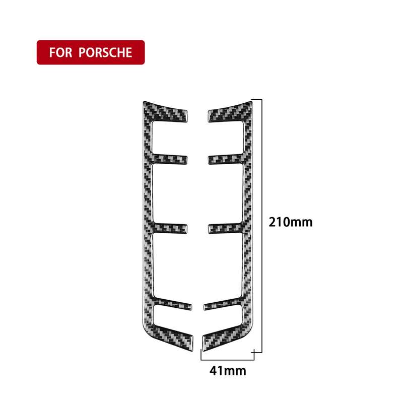 Car Carbon Fiber Rear Row Button Frame Decorative Sticker for Porsche Panamera 2010-2016, Left and R
