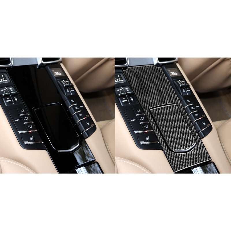 Car Carbon Fiber Rear Seat Multimedia Panel Decorative Sticker for Porsche Panamera 2010-2016, Left