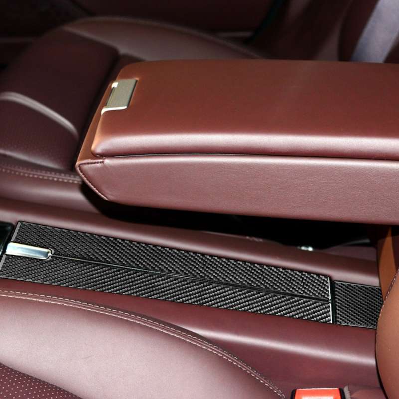 Car Carbon Fiber Rear Armrest Box Panel Decorative Sticker for Porsche Panamera 2010-2016, Left and