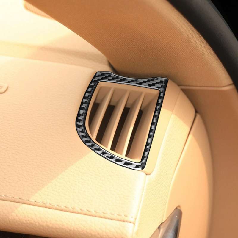 Car Carbon Fiber Dashboard Air Outlet Decorative Sticker for Porsche Panamera 2010-2016, Left and Ri