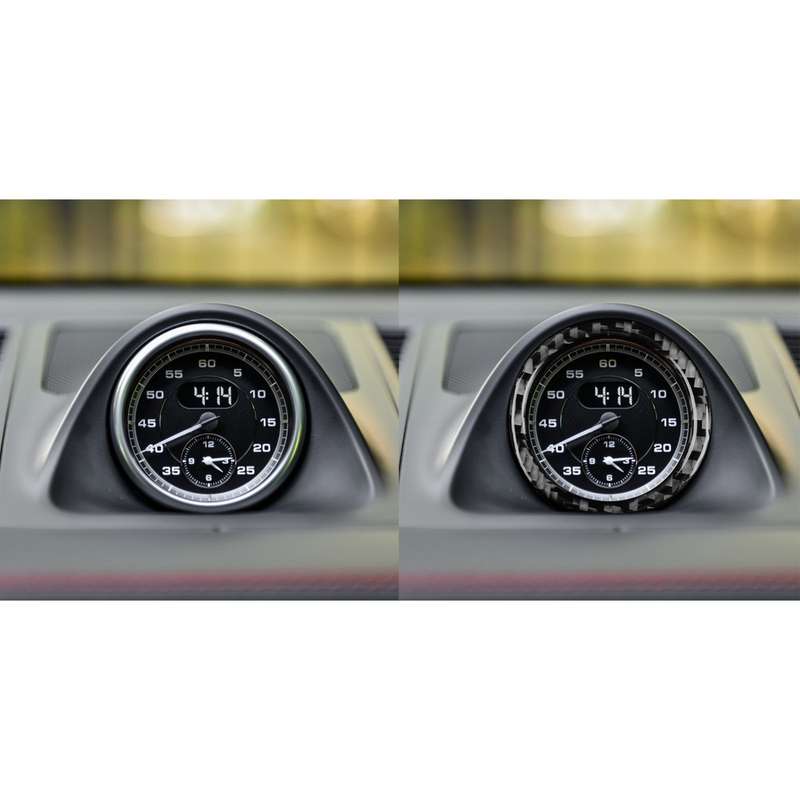 Car Carbon Fiber Speedometer Decorative Sticker for Porsche Panamera 2010-2016, Left and Right Drive