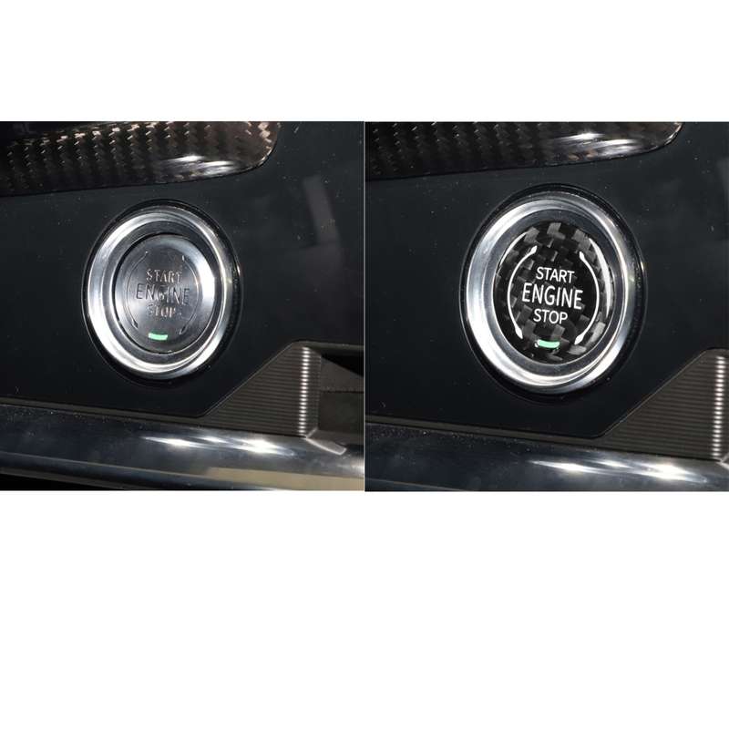Car Carbon Fiber Engine Start Stop Ignition Button for Chevrolet Corvette C8 2020-2021(Black)
