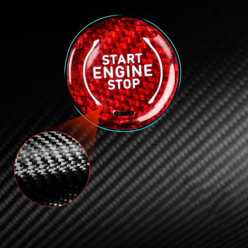 Car Carbon Fiber Engine Start Stop Ignition Button for Chevrolet Corvette C8 2020-2021(Red)