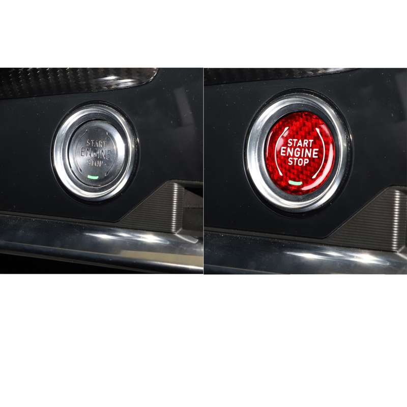 Car Carbon Fiber Engine Start Stop Ignition Button for Chevrolet Corvette C8 2020-2021(Red)