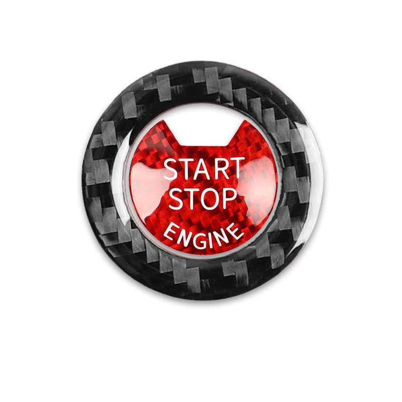 Car Carbon Fiber One-button Start Decorative Sticker for Infiniti Q50 2014-2020 / Q60 / QX60(Black +
