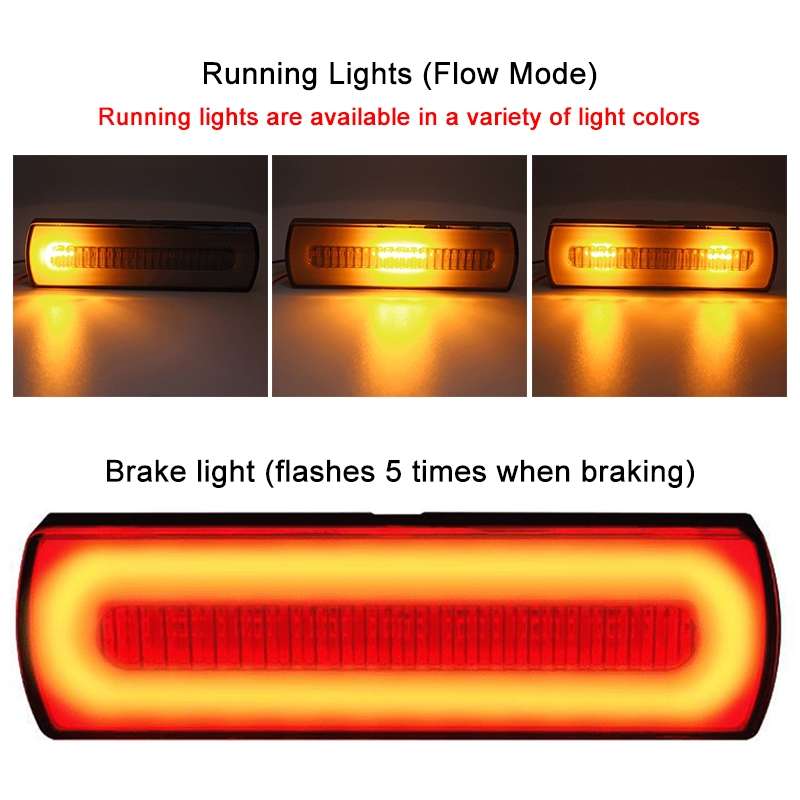 2 PCS Truck modified 40LED Two-color Running Water Turn Signal Light(Red Blue)