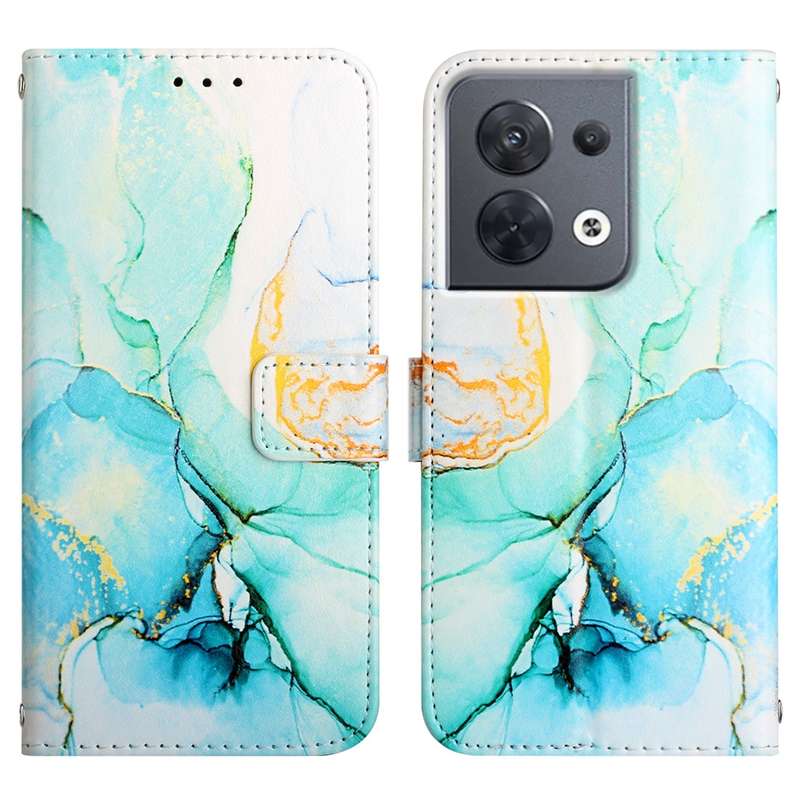 For OPPO Reno8 PT003 Marble Pattern Flip Leather Phone Case(LS006)