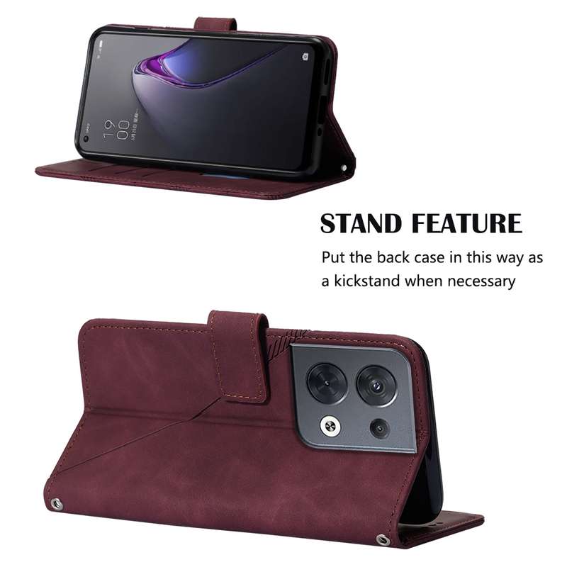For OPPO Reno8 Crossbody 3D Embossed Flip Leather Phone Case(Brown)