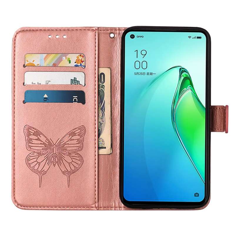 For OPPO Reno8 Crossbody 3D Embossed Flip Leather Phone Case(Brown)