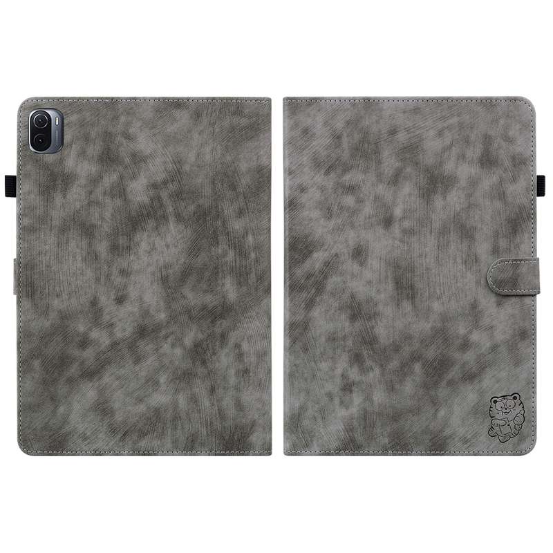 For Xiaomi Pad 5/Pad 5 Pro Tiger Pattern PU Tablet Case With Sleep / Wake-up Function(Black)
