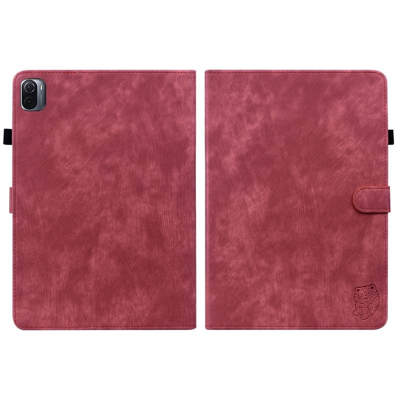 For Xiaomi Pad 5/Pad 5 Pro Tiger Pattern PU Tablet Case With Sleep / Wake-up Function(Black)