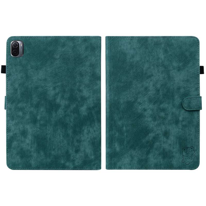 For Xiaomi Pad 5/Pad 5 Pro Tiger Pattern PU Tablet Case With Sleep / Wake-up Function(Black)
