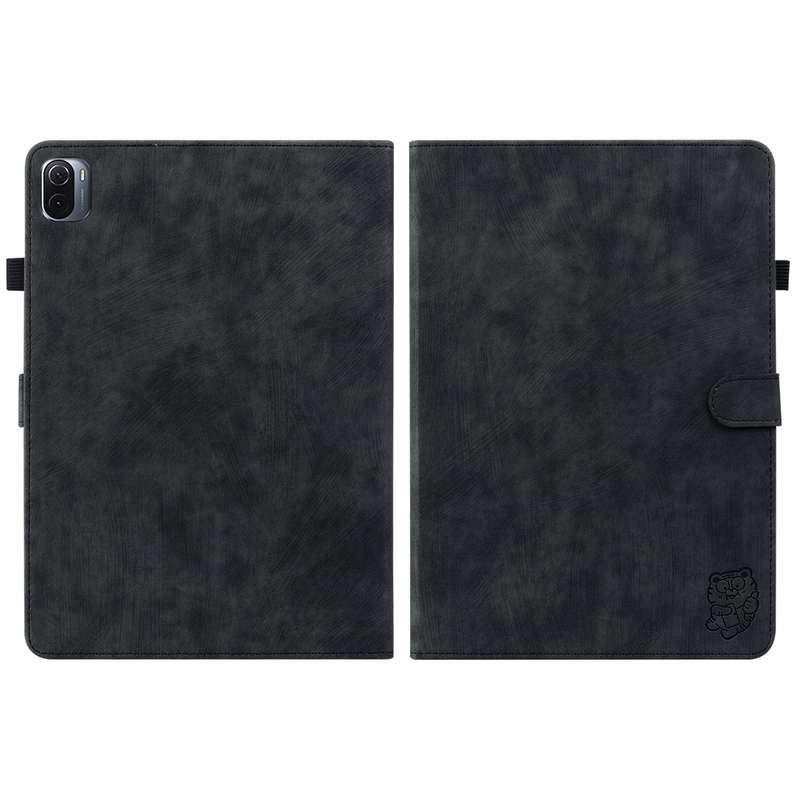 For Xiaomi Pad 5/Pad 5 Pro Tiger Pattern PU Tablet Case With Sleep / Wake-up Function(Black)