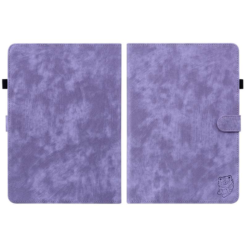 For Amazon Kindle Paperwhite 5 Tiger Pattern PU Tablet Case With Sleep / Wake-up Function(Purple)