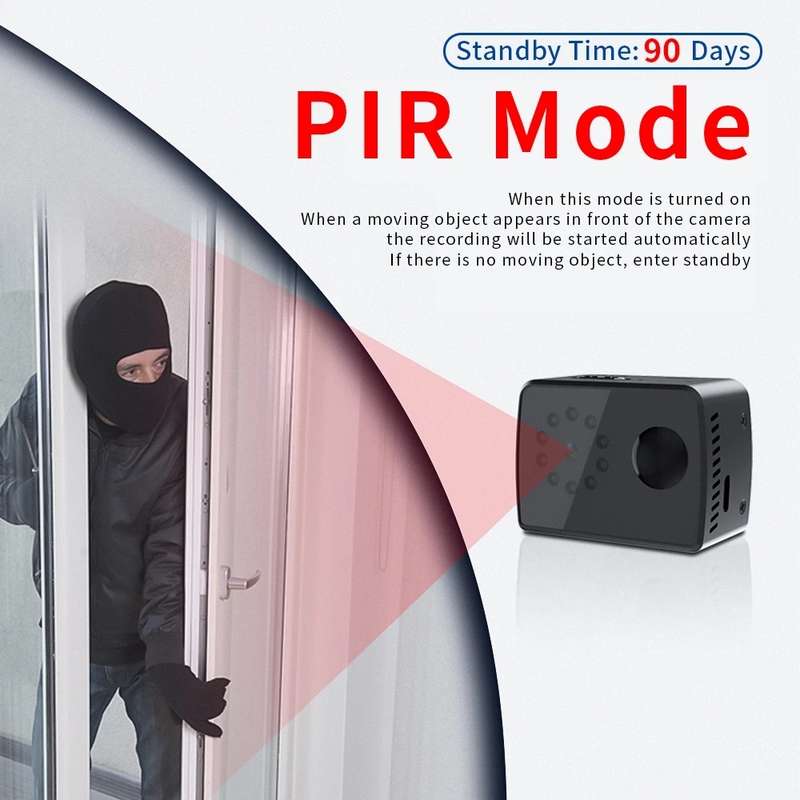 MD20 Mini 1080P HD Camcorder Night Vision PIR Motion Action Micro Camera(Black)
