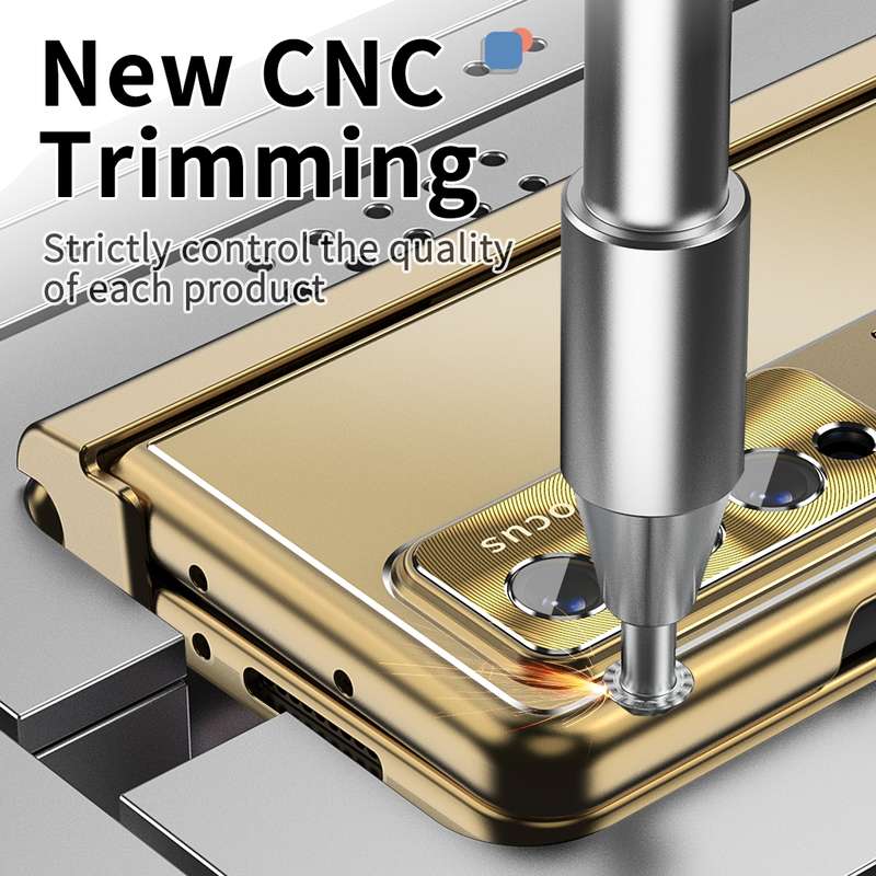 For Samsung Galaxy Z Fold3 5G Aluminum Alloy Double Hinge Shockproof Phone Protective Case(Gold)