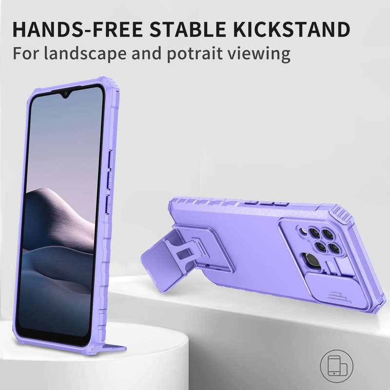 For vivo Y20 Stereoscopic Holder Sliding Camshield Phone Case(Purple)