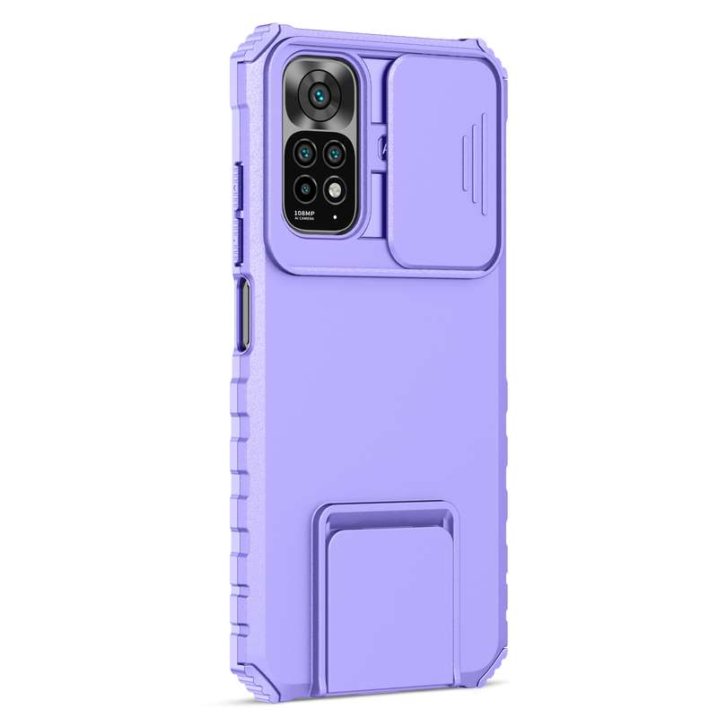 For Xiaomi Redmi Note 11/11S Global Stereoscopic Holder Sliding Camshield Phone Case(Black)