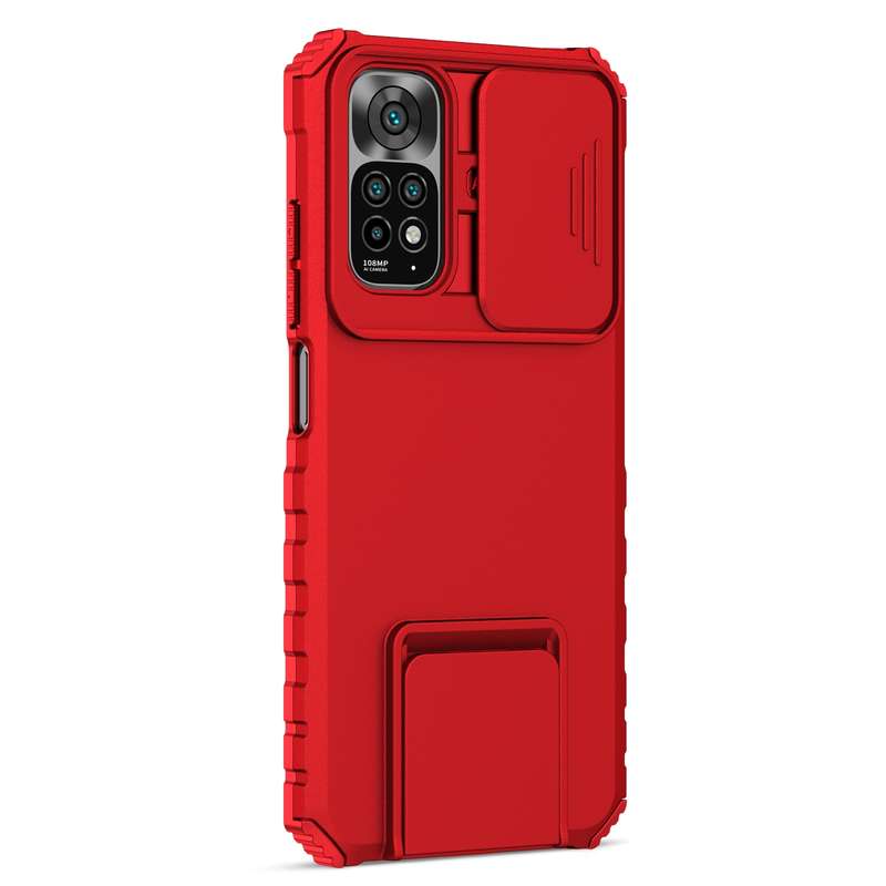 For Xiaomi Redmi Note 11/11S Global Stereoscopic Holder Sliding Camshield Phone Case(Black)