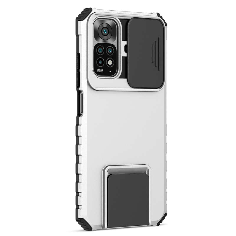 For Xiaomi Redmi Note 11/11S Global Stereoscopic Holder Sliding Camshield Phone Case(Black)