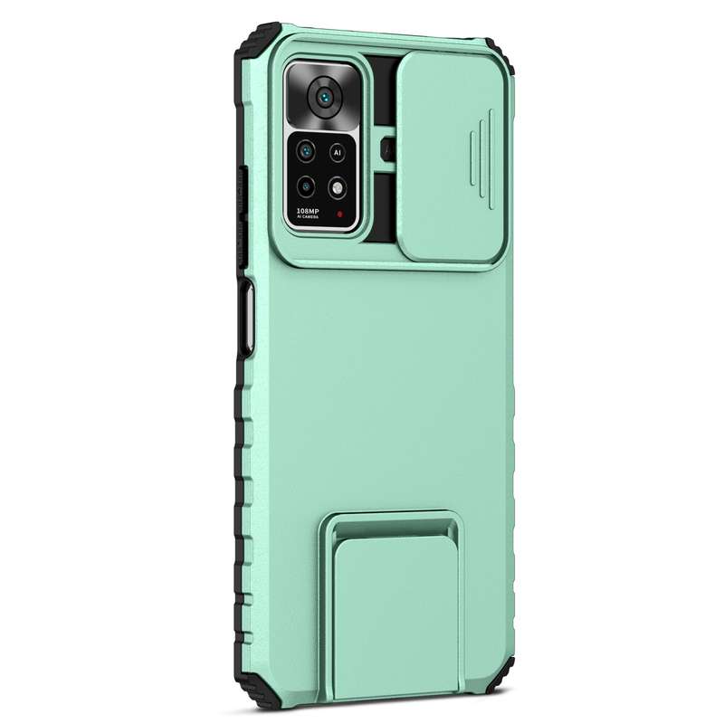 For Xiaomi Redmi Note 10 Pro Global Stereoscopic Holder Sliding Camshield Phone Case(Black)