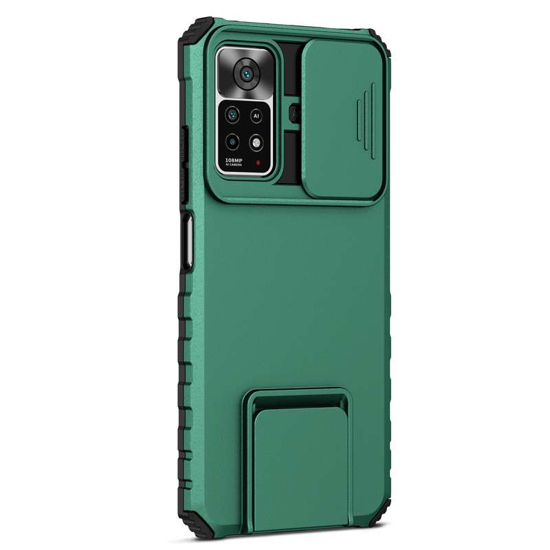 For Xiaomi Redmi Note 10 Pro Global Stereoscopic Holder Sliding Camshield Phone Case(Black)