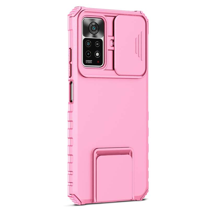 For Xiaomi Redmi Note 10 Pro Global Stereoscopic Holder Sliding Camshield Phone Case(Black)