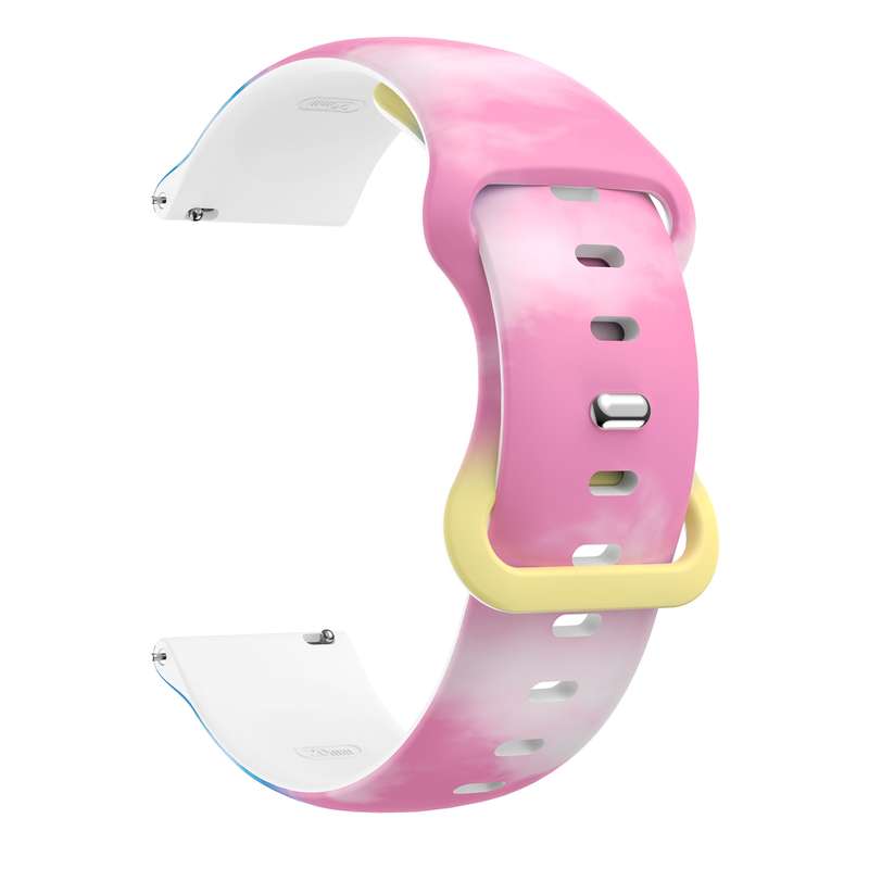 For Fitbit Versa Printing Butterfly Buckle Silicone Watch Band(Spring)