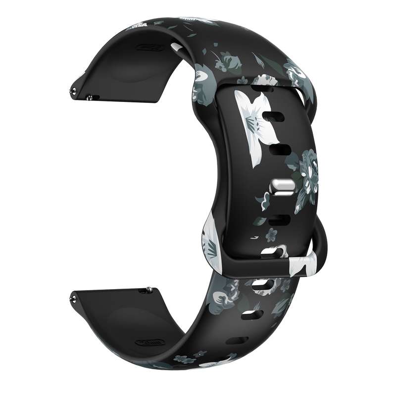 For Fitbit Versa Printing Butterfly Buckle Silicone Watch Band(Spring)
