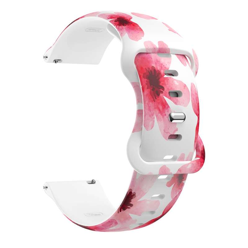 For Fitbit Versa Printing Butterfly Buckle Silicone Watch Band(Spring)