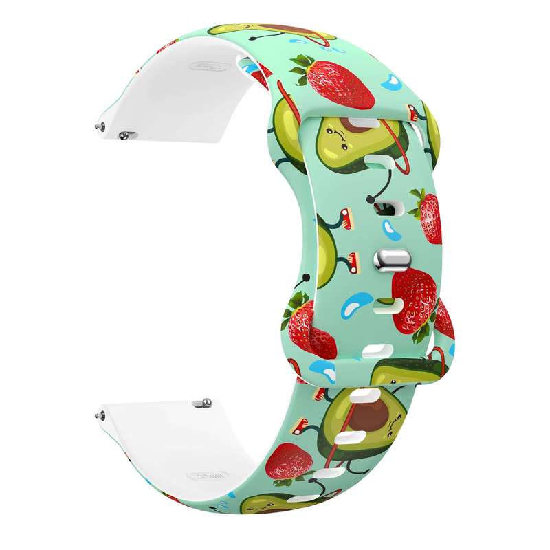For Fitbit Versa Printing Butterfly Buckle Silicone Watch Band(Spring)