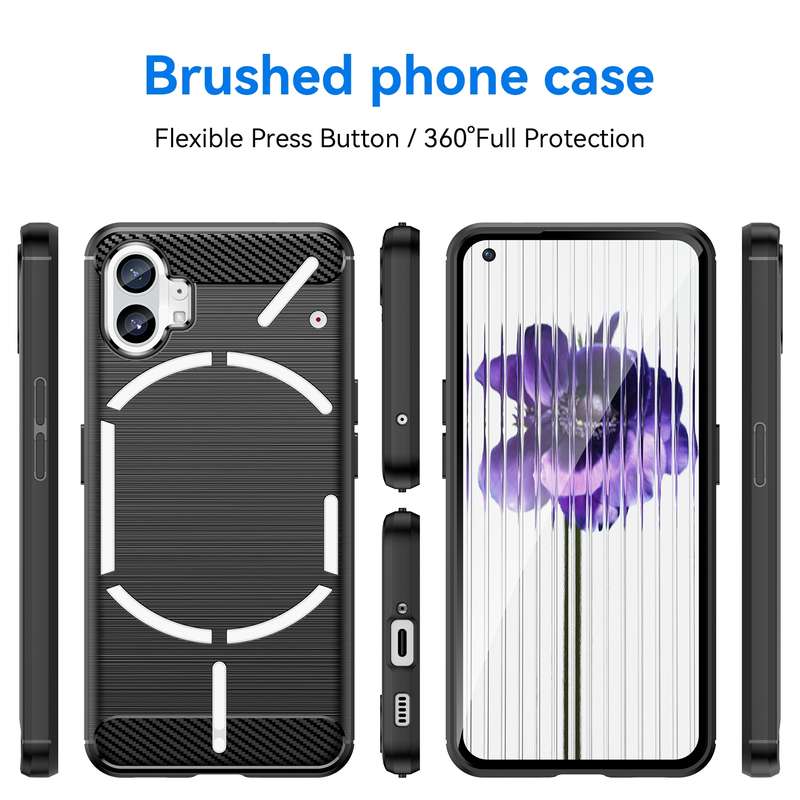 For Nothing Phone 1 Brushed Texture Carbon Fiber TPU Phone Case(Black)