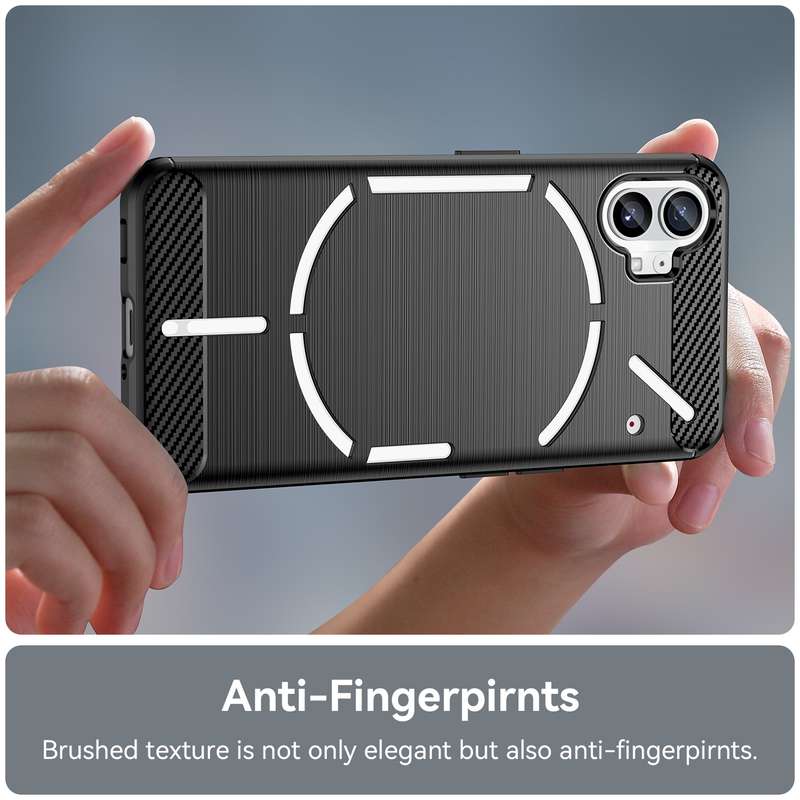 For Nothing Phone 1 Brushed Texture Carbon Fiber TPU Phone Case(Black)