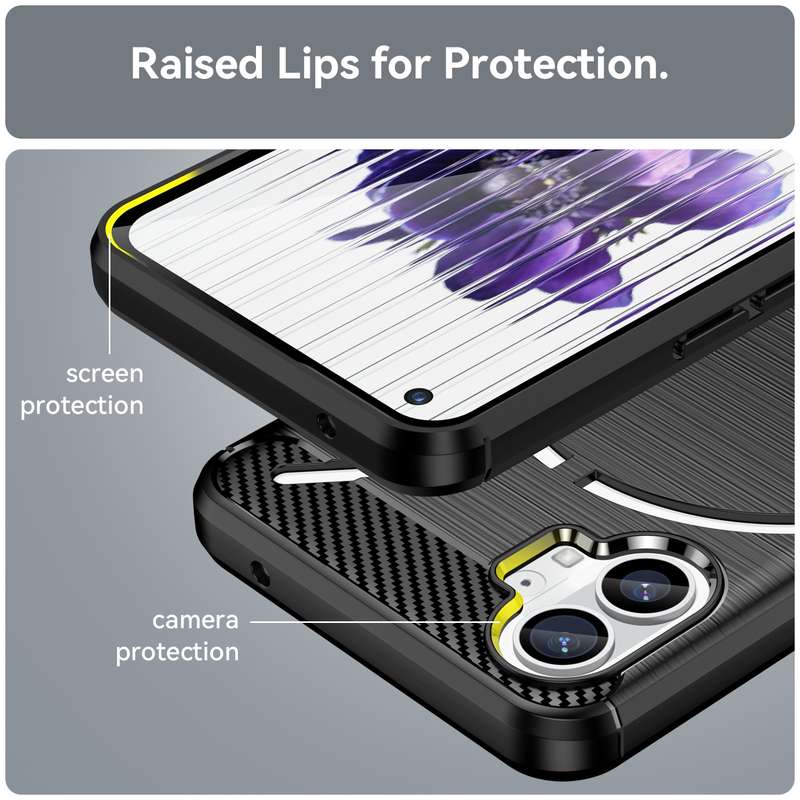 For Nothing Phone 1 Brushed Texture Carbon Fiber TPU Phone Case(Black)
