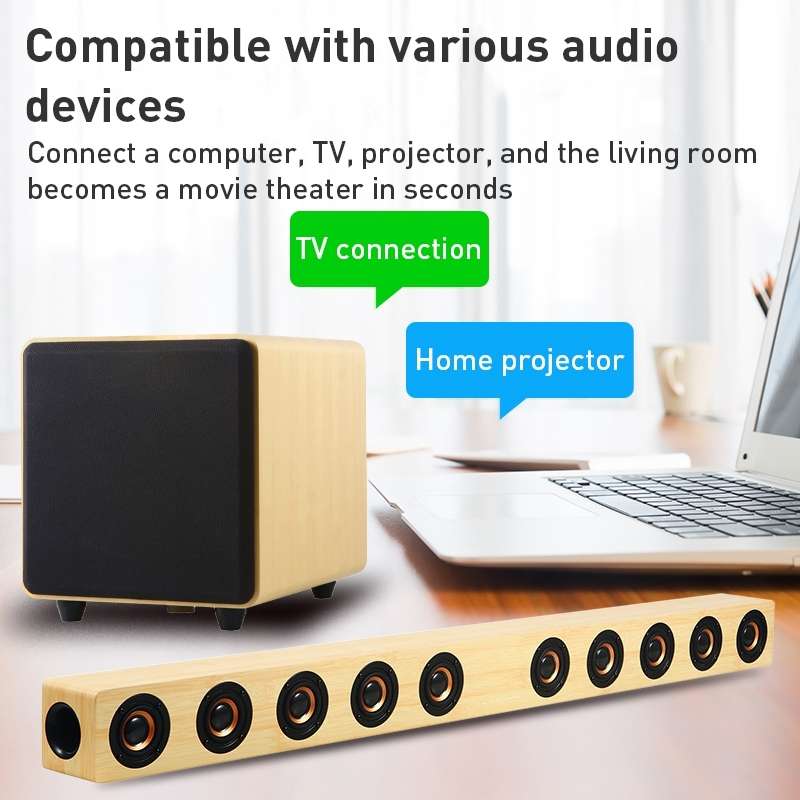 D90 Home Theater Audio Echo Wall Soundbar Subwoofer Audio(Brown)