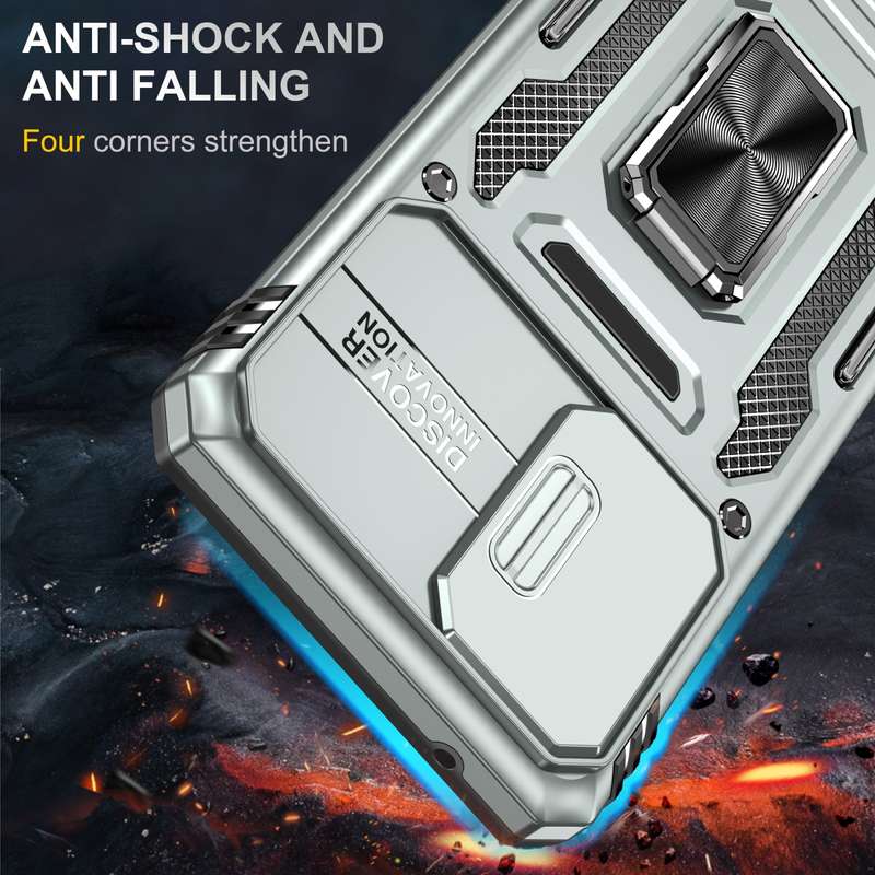 For Samsung Galaxy A52 5G/4G Armor PC + TPU Camera Shield Phone Case(Grey)