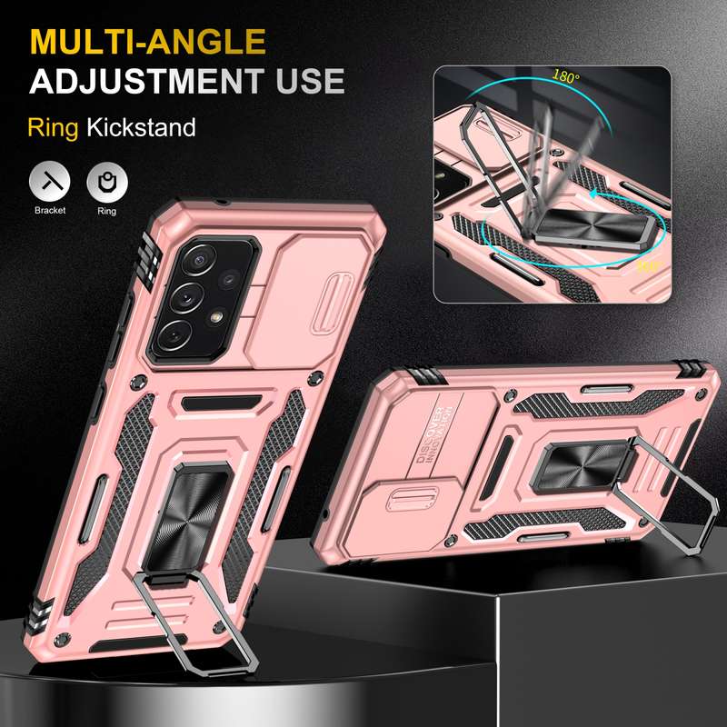For Samsung Galaxy A52 5G/4G Armor PC + TPU Camera Shield Phone Case(Grey)