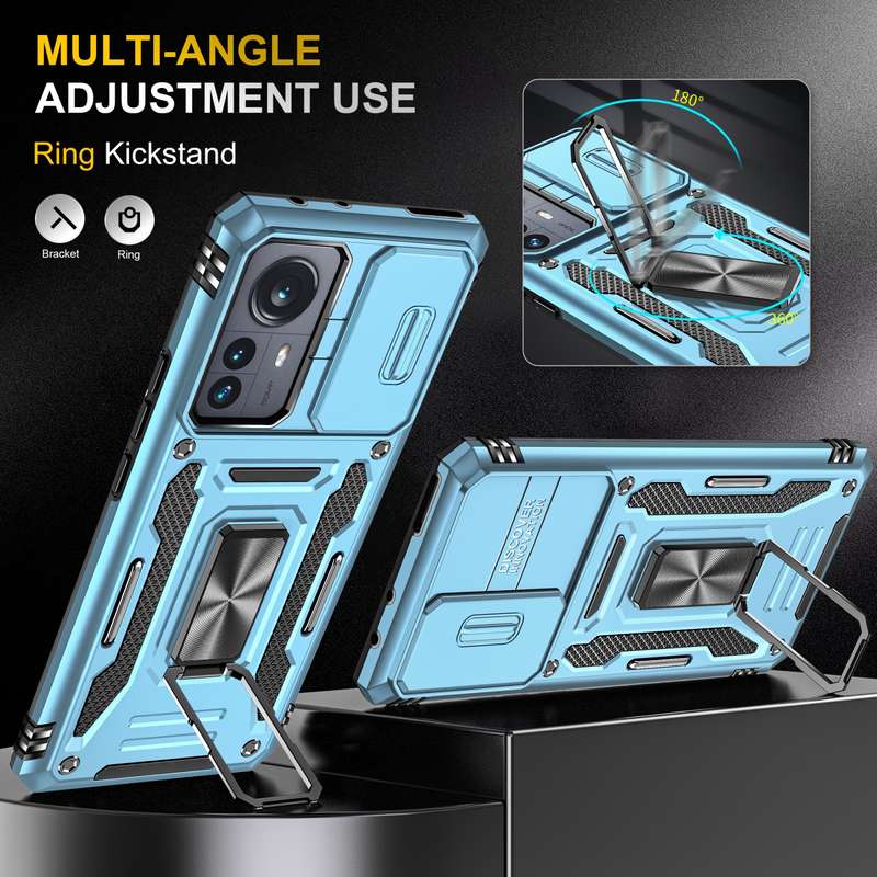 For Xiaomi 12 Pro Armor PC + TPU Camera Shield Phone Case(Black)
