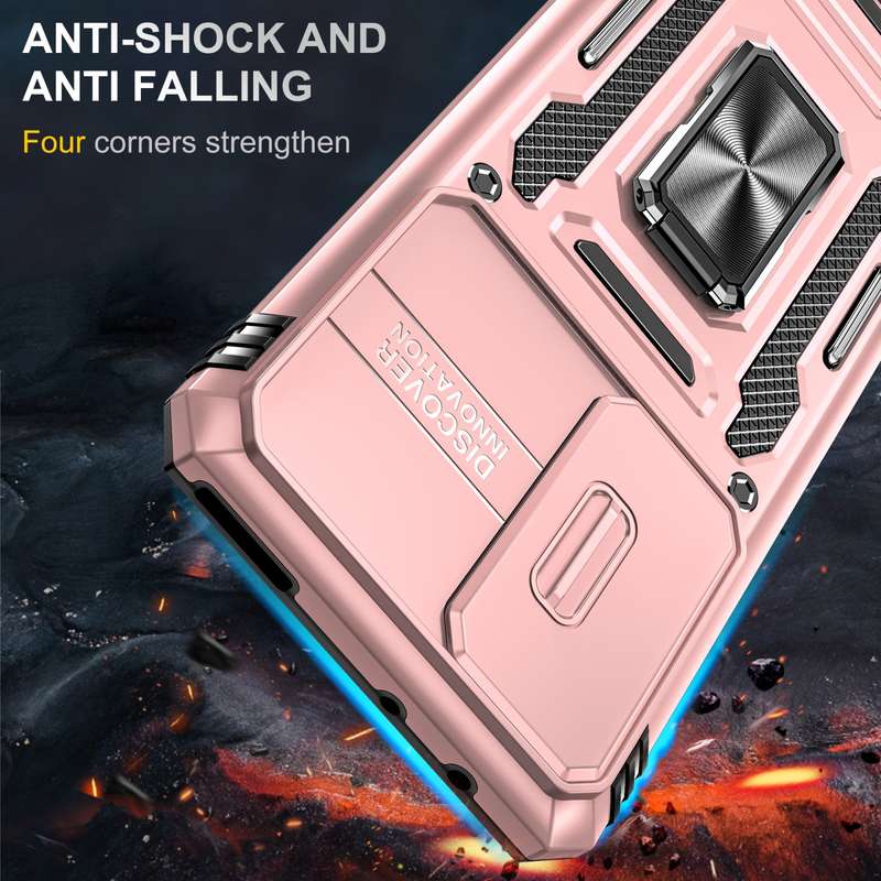 For Samsung Galaxy S21 5G Armor PC + TPU Camera Shield Phone Case(Rose Gold)