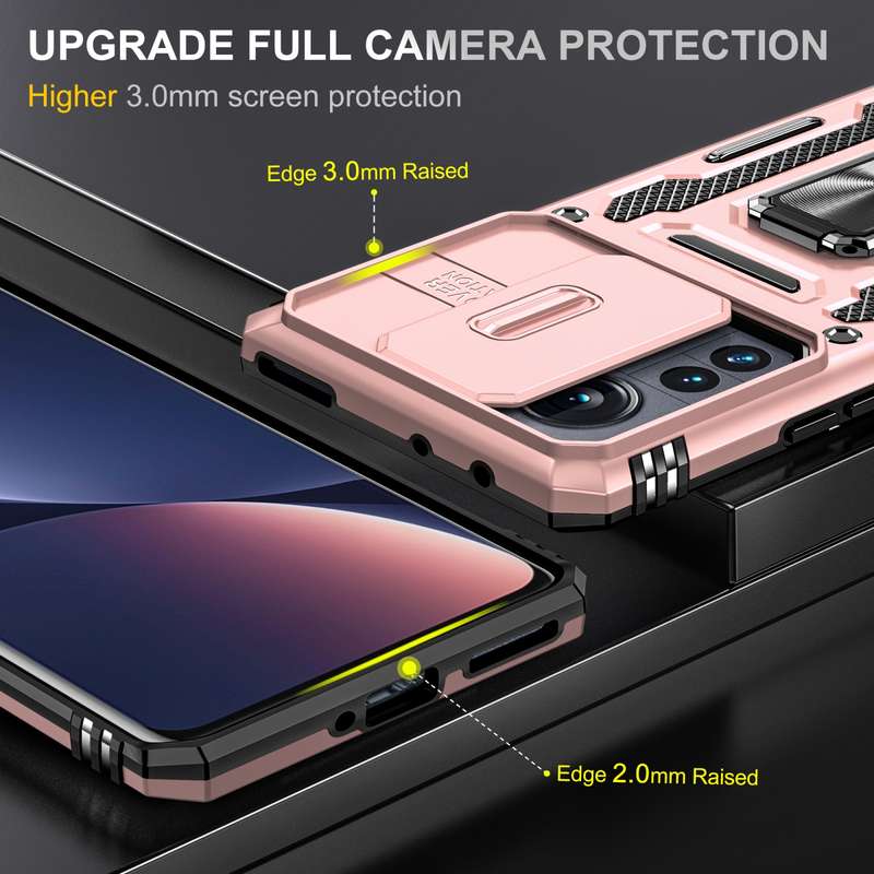 For Samsung Galaxy S21 5G Armor PC + TPU Camera Shield Phone Case(Rose Gold)