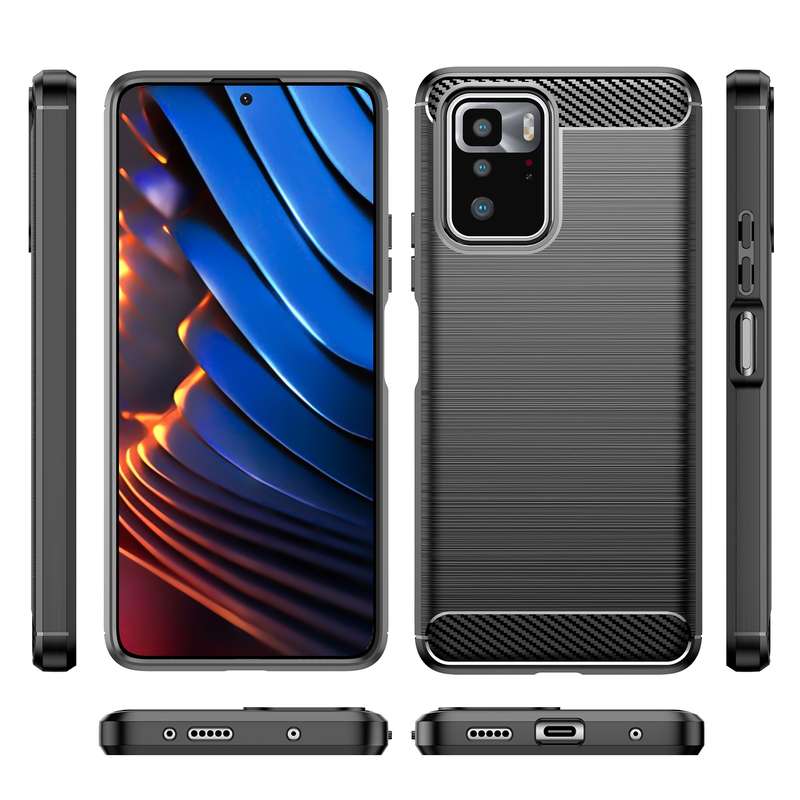 For Xiaomi Poco X3 GT Brushed Texture Carbon Fiber TPU Phone Case(Black)