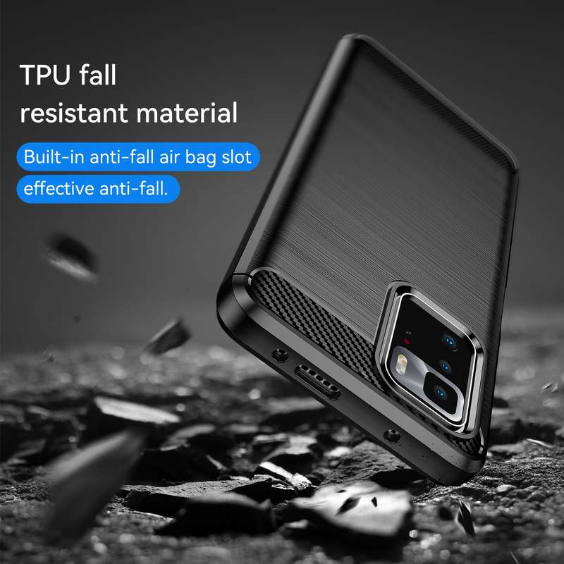 For Xiaomi Poco X3 GT Brushed Texture Carbon Fiber TPU Phone Case(Black)