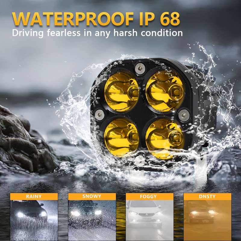 Car 3 inch 4LEDs Continuous Spotlight 20W / 2000LM / 6000K / DC9-80V(White Light)