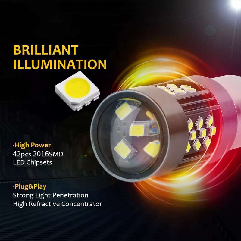 1 Pair 9005 12V 7W Strobe Car LED Fog Light(Orange Light)