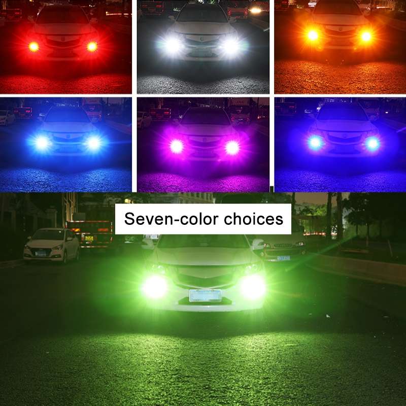 1 Pair 9006 12V 7W Strobe Car LED Fog Light(Orange Light)