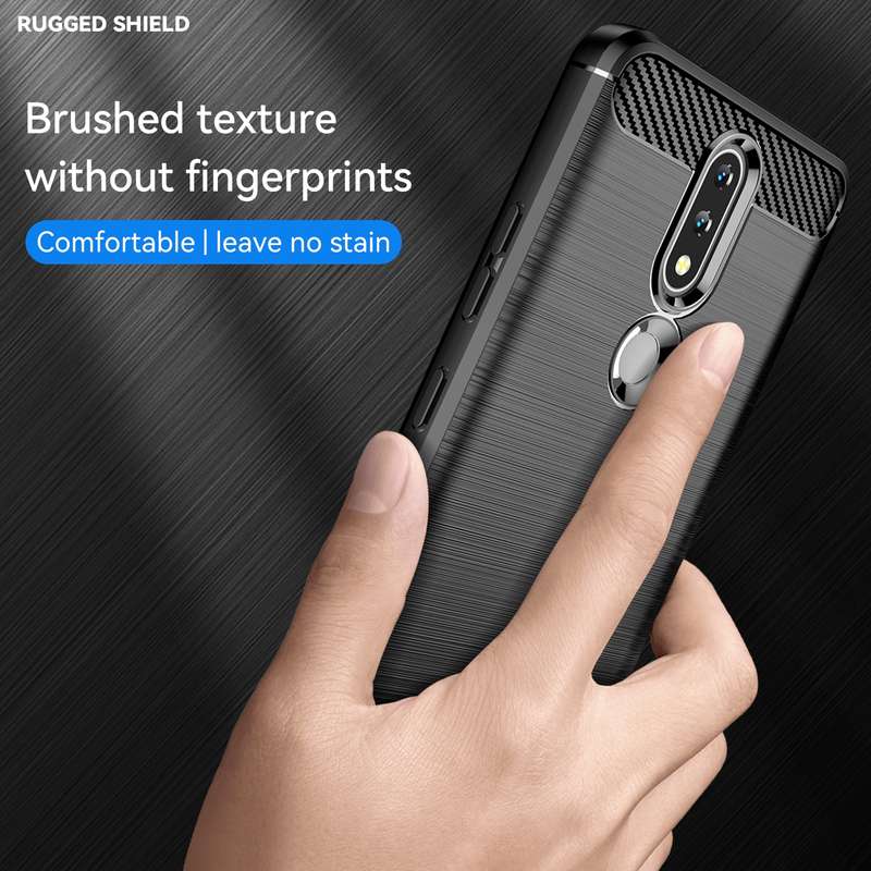 For Nokia 2.4 Brushed Texture Carbon Fiber TPU Phone Case(Blue)