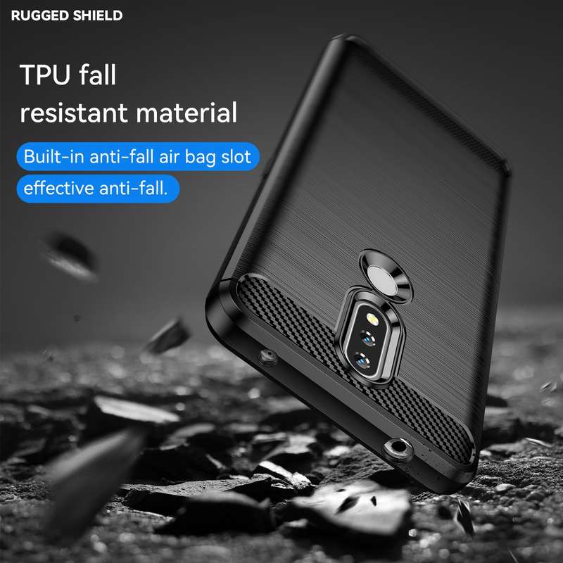 For Nokia 2.4 Brushed Texture Carbon Fiber TPU Phone Case(Blue)