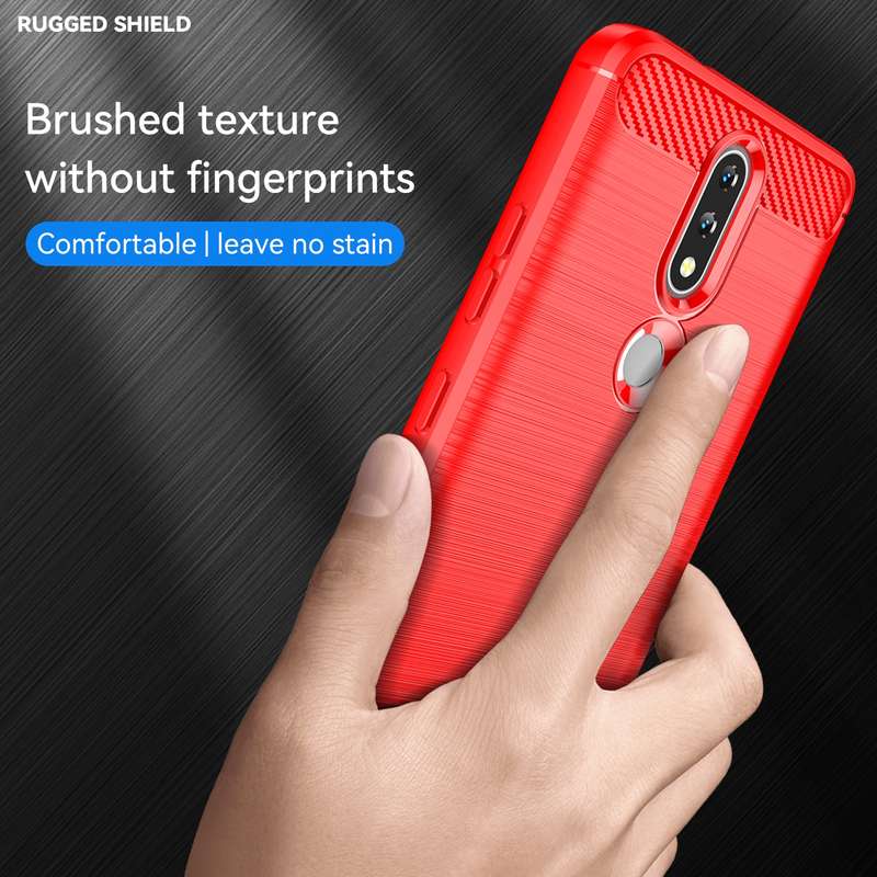 For Nokia 2.4 Brushed Texture Carbon Fiber TPU Phone Case(Blue)